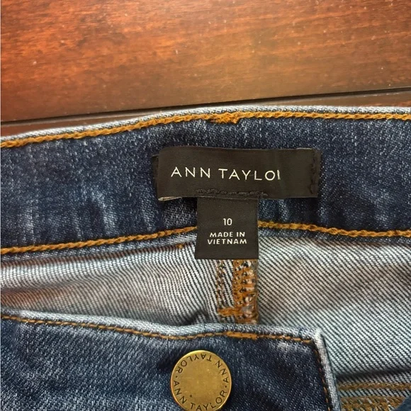 Ann Taylor Dark Blue Jeans: The Taper - Picture 4 of 9